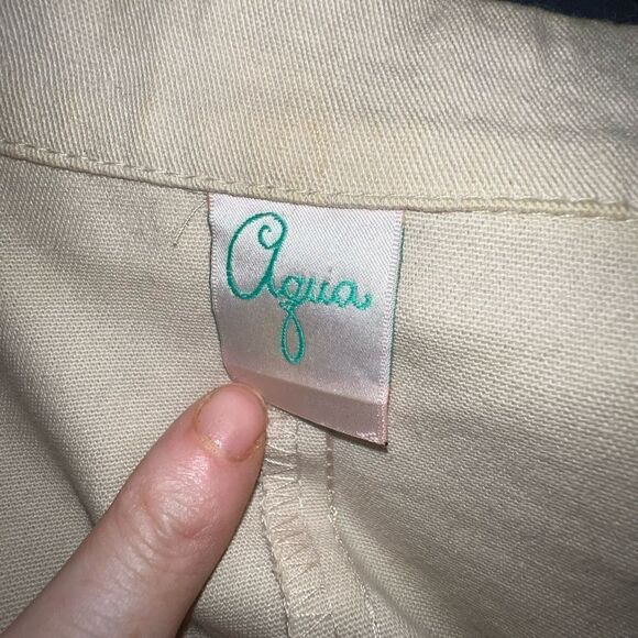 AQUA CROPPED khaki jacket, puff sleeves, adorable for spring! - Picture 4 of 5